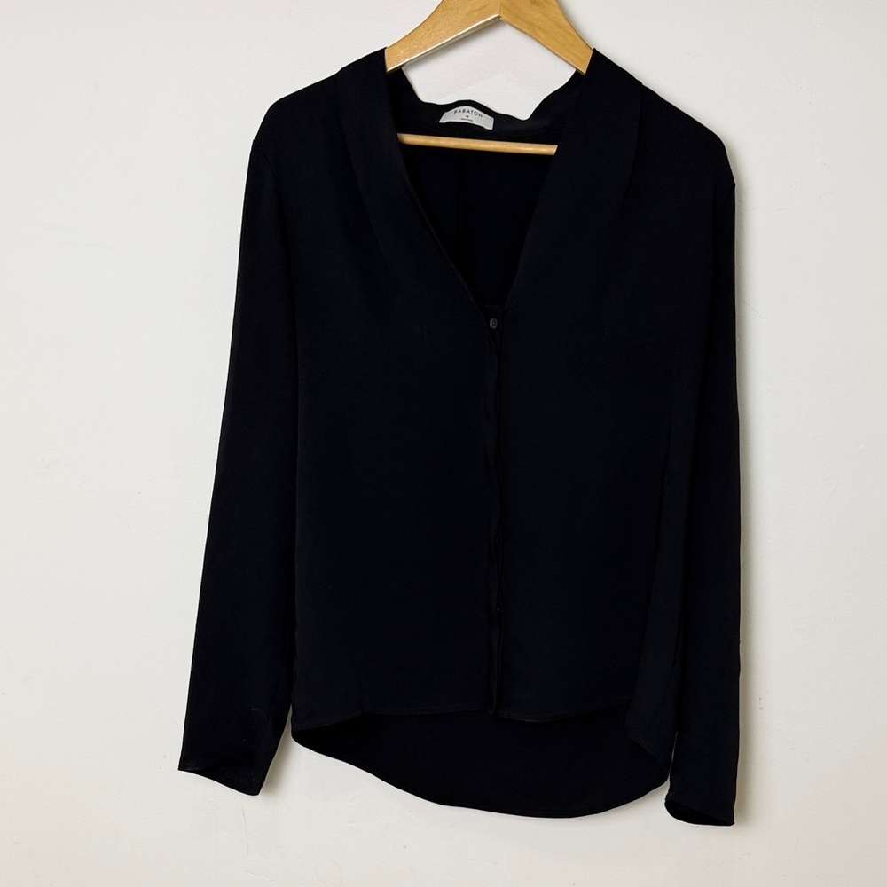Babaton Classic Black Button Down Shirt Size M EUC